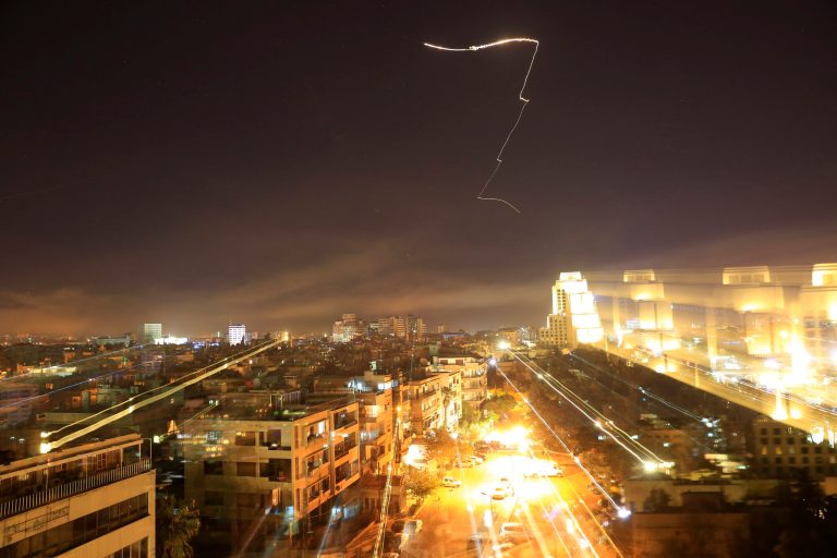 Damascus is seen as the U.S. launches an attack on Syria targeting different parts of the capital early Saturday. Syria's capital has been rocked by loud explosions that lit up the sky with heavy smoke as President Trump announced airstrikes in retaliation for the country's alleged use of chemical weapons.