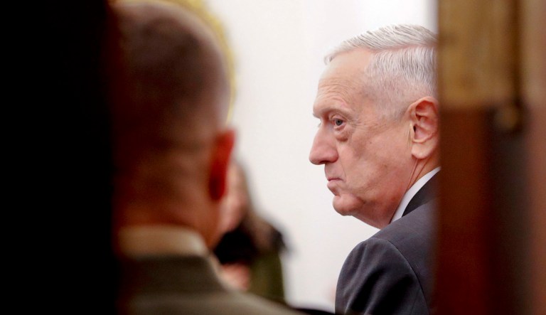 Defense Secretary Jim Mattis attends a meeting in D.C.