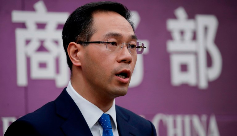In this Friday, April 6, 2016, file photo, Chinese Ministry of Commerce spokesman Gao Feng speaks during a press conference at the Ministry of Commerce in Beijing. 