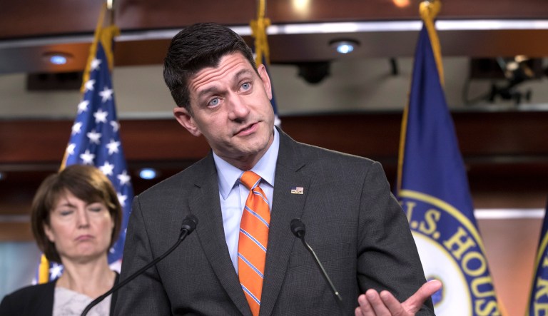 Speaker Paul Ryan, R-Wis., speaks on Capitol Hill in Washington, D.C.