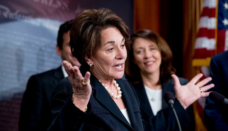 Rep. Anna Eshoo, D-Calif., speaks at a news conference. 