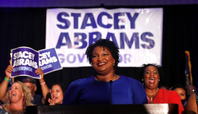 Democratic candidate for Georgia Governor Stacey Abrams speaks in Atlanta. 