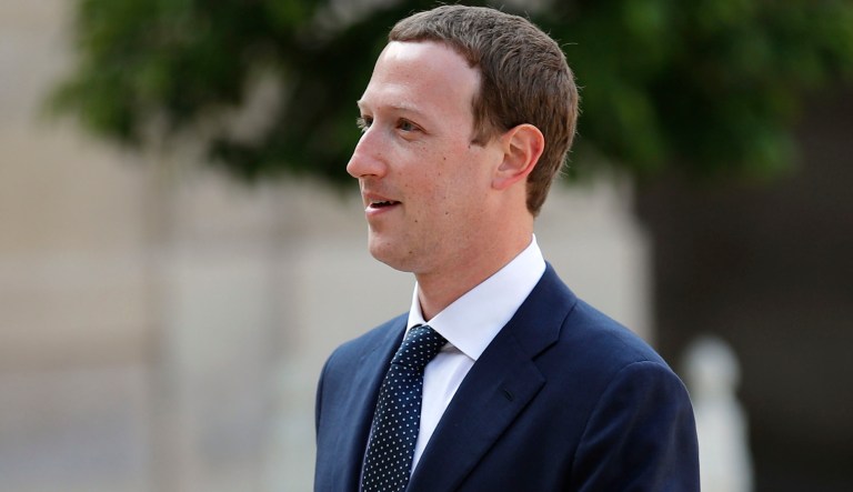 Facebook's CEO Mark Zuckerberg, arrives to meet France's President Emmanuel Macron after the "Tech for Good" Summit at the Elysee Palace in Paris, Wednesday, May 23, 2018. French President Emmanuel Macron seeks to persuade Facebook CEO Mark Zuckerberg and other internet giants to discuss tax and data protection issues at a Paris meeting set to focus on how they could use their global influence for the public good.