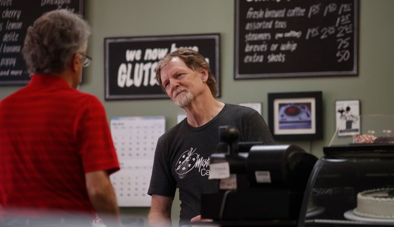 Baker Jack Phillips, owner of Masterpiece Cakeshop, manages his shop after the U.S. Supreme Court ruled that he could refuse to make a wedding cake for a same-sex couple because of his religious beliefs did not violate Colorado's anti-discrimination law Monday, June 4, 2018, in Lakewood, Colo.
