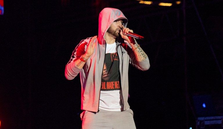 Eminem performs at the Bonnaroo Music and Arts Festival on Saturday, June 9, 2018, in Manchester, Tenn.