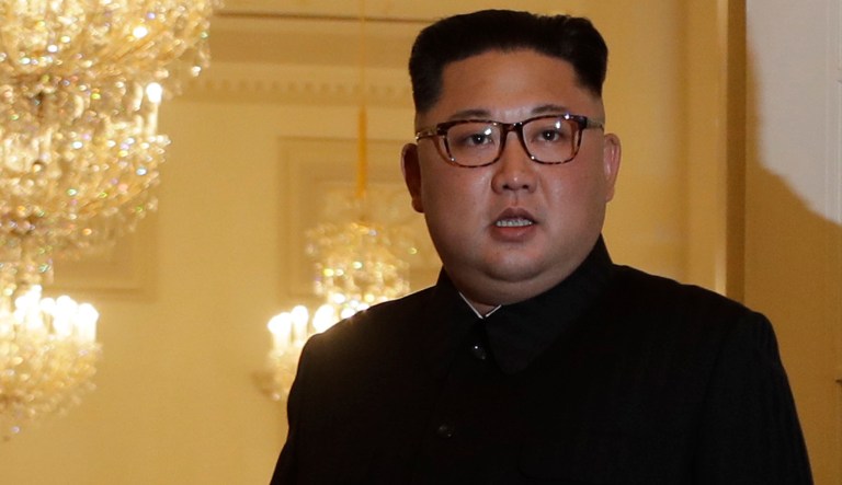 North Korean leader Kim Jong Un arrives to meet with Singapore's Prime Minister Lee Hsien Loong at the Istana or presidential palace on Sunday, June 10, 2018, in Singapore. 