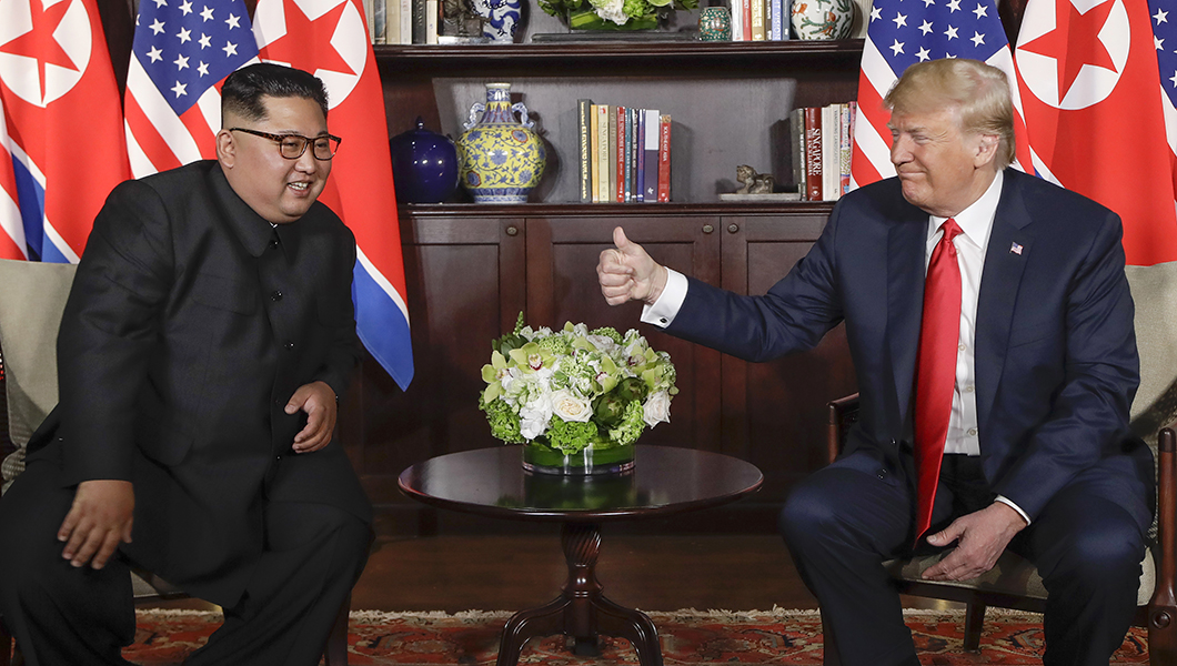 Trump emerges from ‘very good’ private meeting with Kim