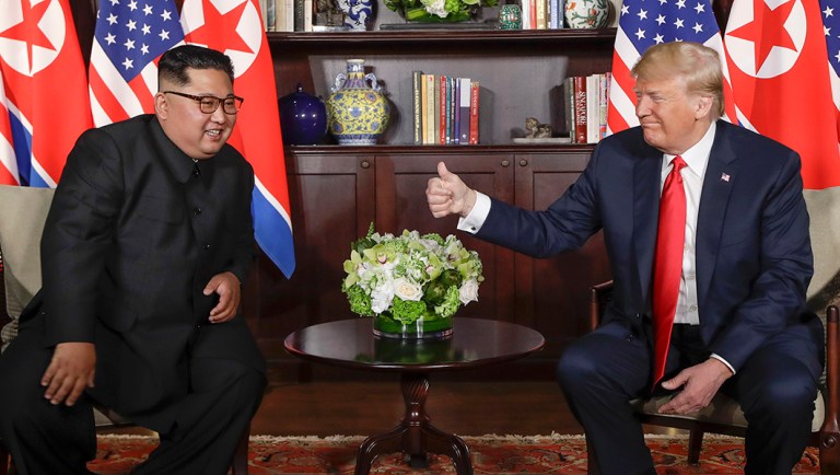 Trump emerges from ‘very good’ private meeting with Kim