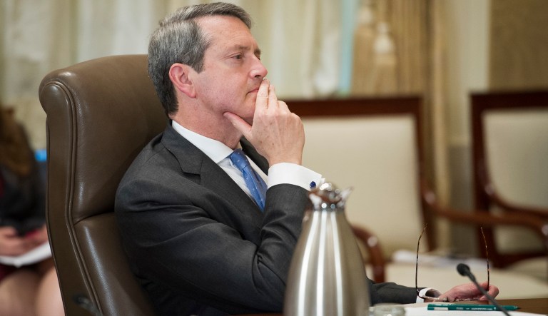 Senate confirms top Trump financial regulator to second term Federal Reserve Board Vice Chair Randal Quarles listens during an open meeting in Washington, Thursday, June 14, 2018. The board is meeting to discuss the final rule to establish single-counterparty credit limits for large U.S. bank holding companies and foreign banks.