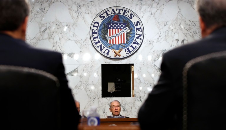 Senate Judiciary Committee Chairman Chuck Grassley, R-Iowa, speaks during a committee hearing on Capitol Hill on June 18, 2018, in Washington.