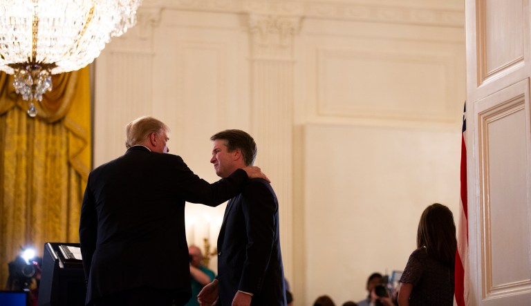 President Donald Trump announces Brett Kavanaugh as his Supreme Court nominee, in the East Room of the White House, Tuesday, July 10, 2018, in Washington.