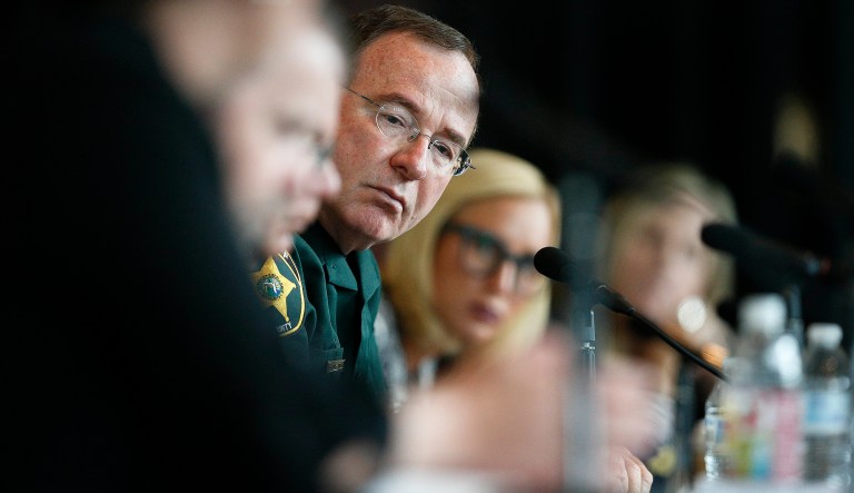 Sheriff Grady Judd, of Polk County, Fla., appears at an event.