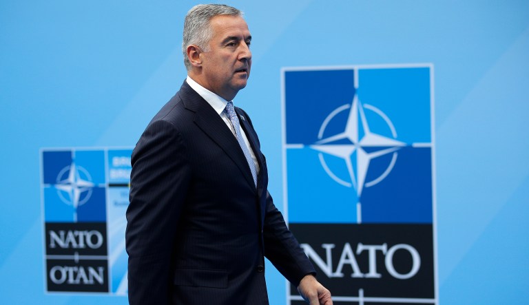 Montenegro's President Milo Djukanovic arrives for a summit of heads of state and government at NATO headquarters in Brussels on Wednesday, July 11, 2018. NATO leaders gather in Brussels for a two-day summit to discuss Russia, Iraq and their mission in Afghanistan.