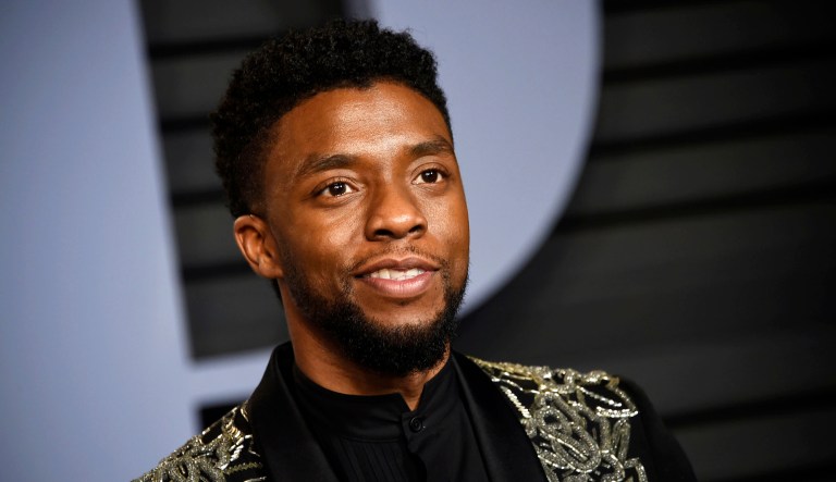 "Black Panther" star Chadwick Boseman arrives at the Vanity Fair Oscar Party in Beverly Hills, Calif. on March 4, 2018.