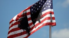 University of Kansas caved to ‘censorship’ over blackened American flag art, civil liberty groups say