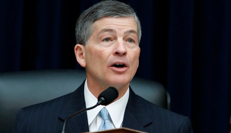 House Committee on Financial Services Chair Rep. Jeb Hensarling, R-Texas, speaks during a committee hearing, Wednesday, July 18, 2018, with Federal Reserve Board Chair Jerome Powell on Capitol Hill in Washington.