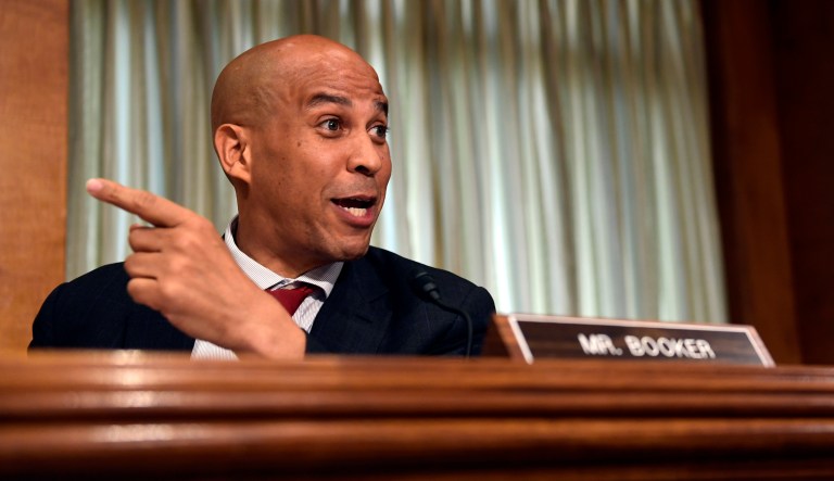 Sen. Cory Booker, D-N.J., speaks during a Senate Foreign Relations Committee hearing on Capitol Hill in Washington on July 25, 2018.