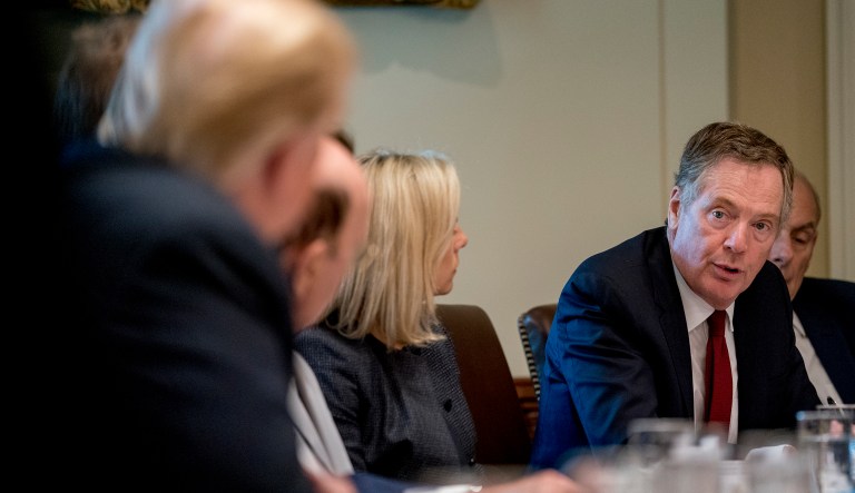 United States Trade Representative Robert Lighthizer speaks during a Cabinet meeting at the White House on Aug. 16, 2018.