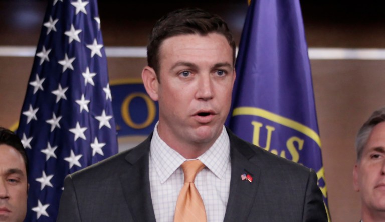 In this April 7, 2011, file photo, Rep. Duncan Hunter, R-Calif., speaks during a news conference on Capitol Hill.