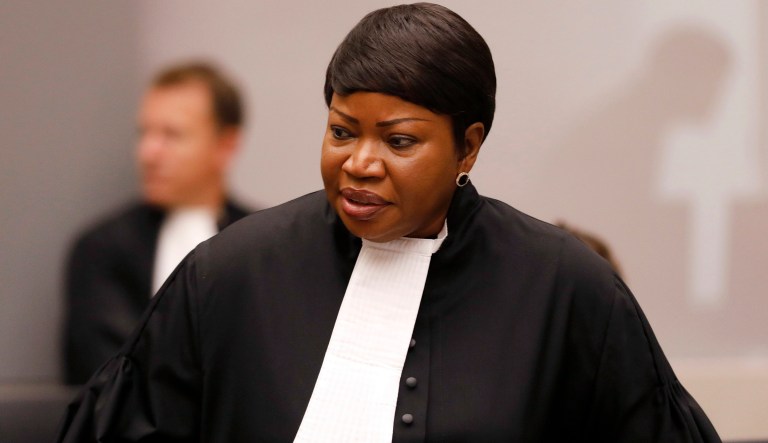 Prosecutor Fatou Bensouda in the courtroom of the International Criminal Court (ICC) during the closing statements of the trial of Bosco Ntaganda, a Congo militia leader, in The Hague, Netherlands, Tuesday Aug. 28, 2018. Ntaganda is facing charges of war crimes and crimes against humanity allegedly committed in the eastern Ituri region of Congo from 2002-2003.