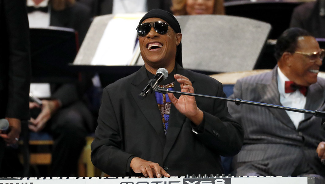 Stevie Wonder at Aretha Franklin’s funeral: ‘We need to make love great again’