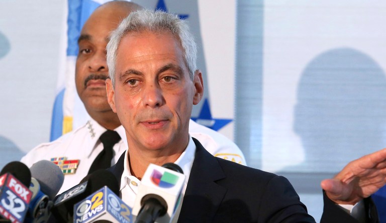 In this Aug. 6, 2018, file photo, Chicago Mayor Rahm Emanuel speaks at a news conference in Chicago. Emanuel announced Tuesday, Sept. 4, 2018, that he will not seek a third term in 2019.