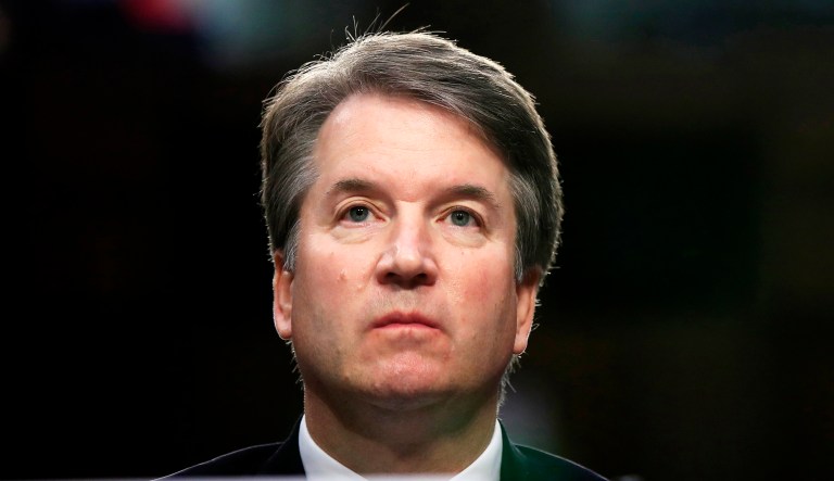 Brett Kavanaugh is pictured at a hearing in Washington, D.C.