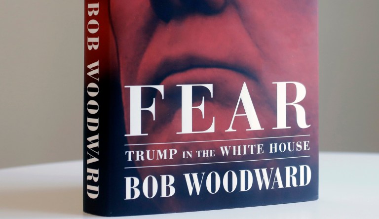 A copy of Bob Woodward's "Fear" is photographed, Sept. 5, 2018, in New York.