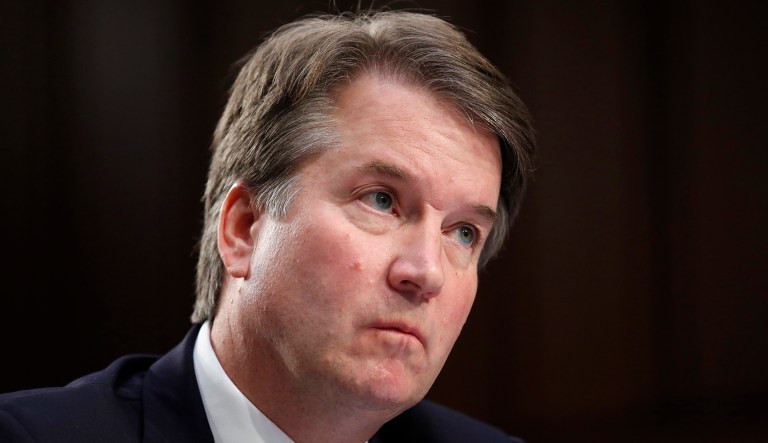 President Trump's Supreme Court nominee, Brett Kavanaugh, listens to a question as he testifies before the Senate Judiciary Committee on Capitol Hill in Washington, D.C.