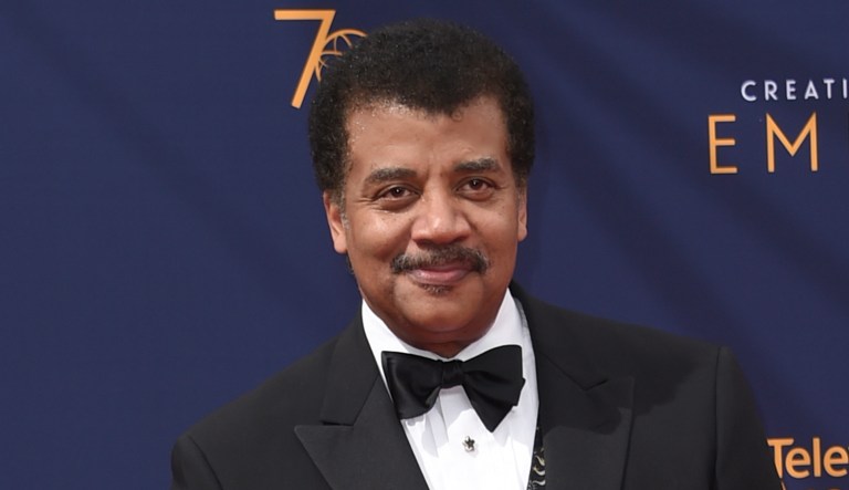 Neil DeGrasse Tyson arrives at an event in Los Angeles.