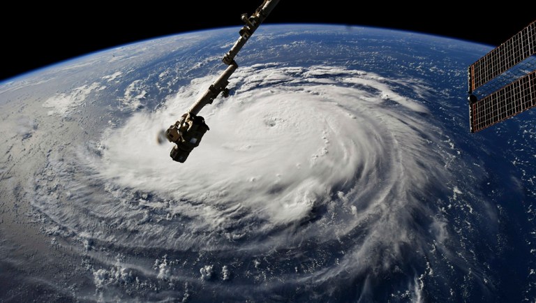 This photo provided by NASA shows Hurricane Florence from the International Space Station as it threatens the East Coast.