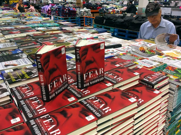 Copies of Bob Woodward's "Fear" are seen for sale at Costco, Wednesday, Sept. 11, 2018 in Arlington, Va.