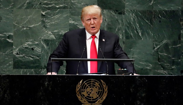 President Trump addresses the 73rd session of the United Nations General Assembly at U.N. headquarters.