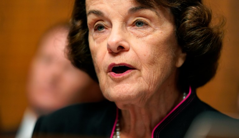 Sen. Dianne Feinstein, D-Calif., the ranking member, speaks before Christine Blasey Ford testifies to the Senate Judiciary Committee on Capitol Hill in Washington, Thursday, Sept. 27, 2018. 