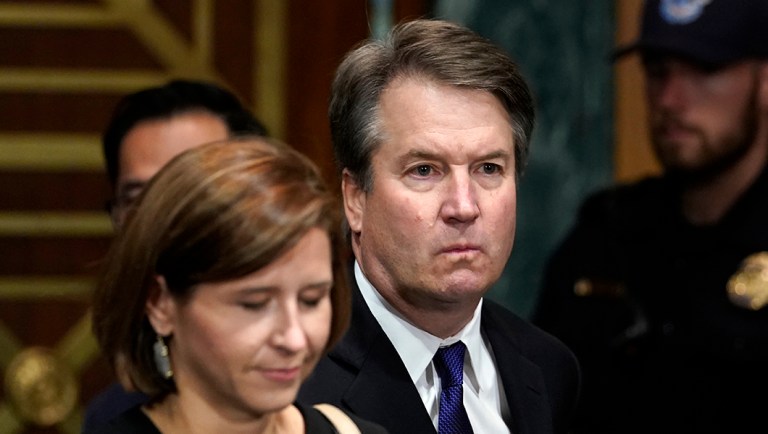 Judge Brett Kavanaugh arrives to testify before the Senate Judiciary Committee on Capitol Hill.