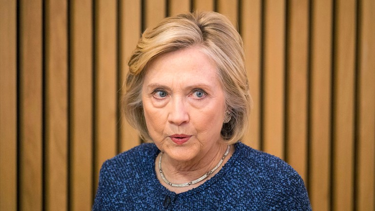 Former Secretary of State Hillary Clinton delivers her keynote speech at the Bonavero Institute of Human Rights.