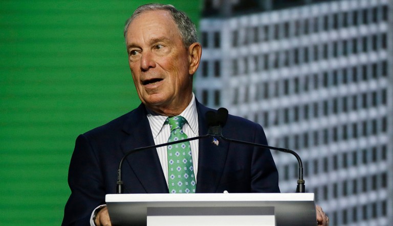 In this Sept. 13, 2018, file photo, Michael Bloomberg speaks during the plenary session of the Global Action Climate Summit in San Francisco.