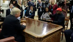 Kanye West tells Trump of trapdoor sending people ‘next to the Unabomber’