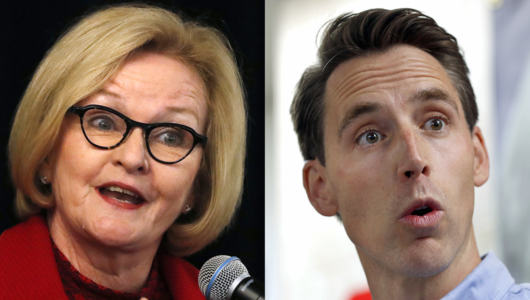 ‘Disgusting’: McCaskill responds to a swastika painted on challenger’s campaign sign