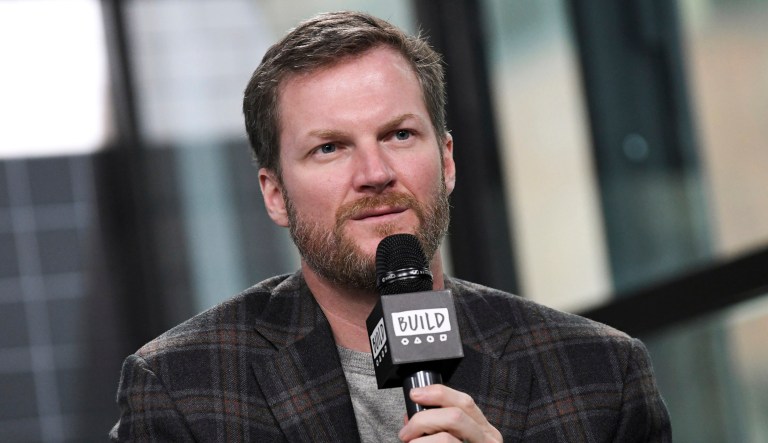 Professional race car driver Dale Earnhardt Jr. speaks.