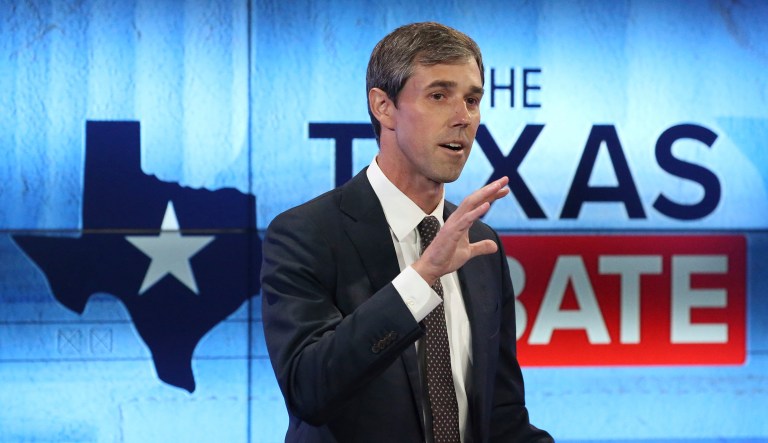 Rep. Beto O'Rourke, D-Texas, takes part in a debate for the Texas Senate with Sen. Ted Cruz, R-Texas, Tuesday, Oct. 16, 2018, in San Antonio.