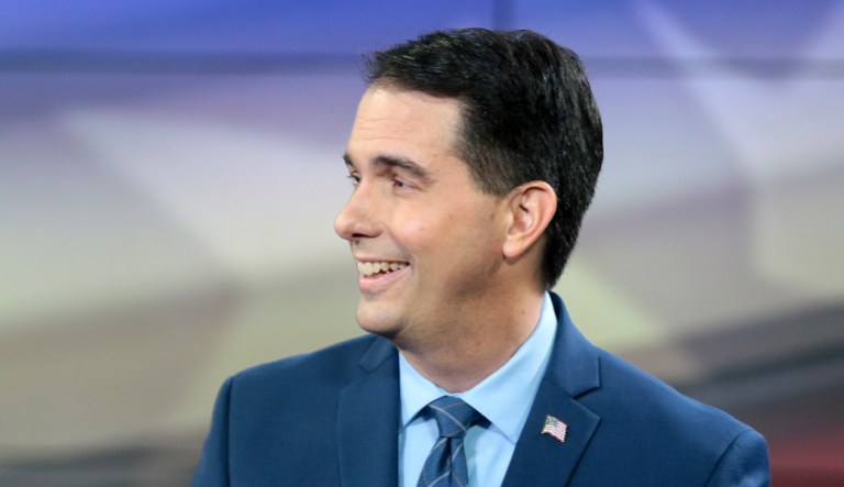 Gov. Scott Walker, a Republican, speaks during an event in Wisconsin.