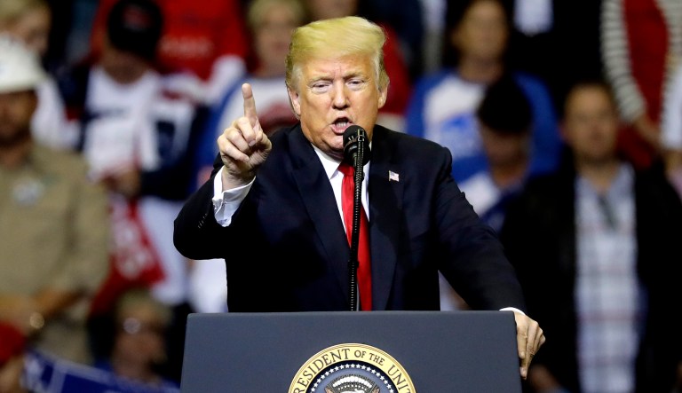 President Trump during a campaign rally.