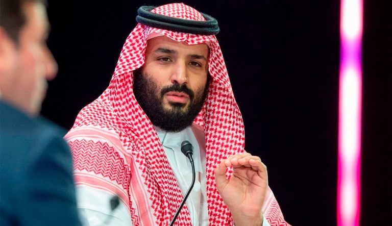 In this photo released by Saudi Press Agency, SPA, Saudi Crown Prince, Mohammed bin Salman addresses the Future Investment Initiative conference, in Riyadh, Saudi Arabia, Wednesday, Oct. 24, 2018. The Crown Prince addressed the summit on Wednesday, his first such comments since the killing earlier this month of Washington Post columnist Jamal Khashoggi at the Saudi Consulate in Istanbul.