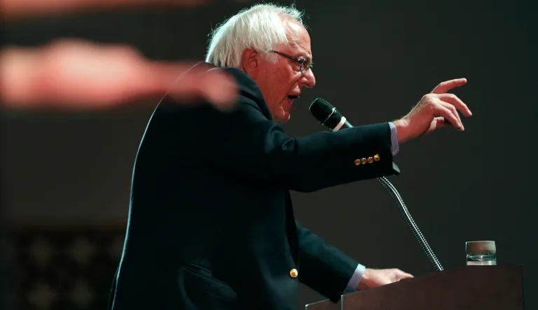 Senator Bernie Sanders, I-Vt., speaks at a rally in support of a candidate for Senate Jacky Rosen and other Nevada Democrats, Thursday, Oct. 25, 2018, in Las Vegas.