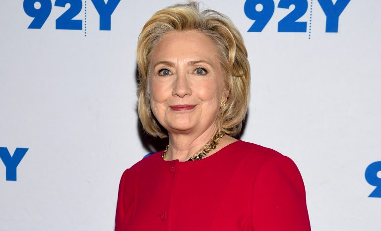 Former First Lady of the United States Hillary Rodham Clinton poses backstage before her conversation with Kara Swisher at the 92nd Street Y on Friday, Oct. 26, 2018, in New York. 