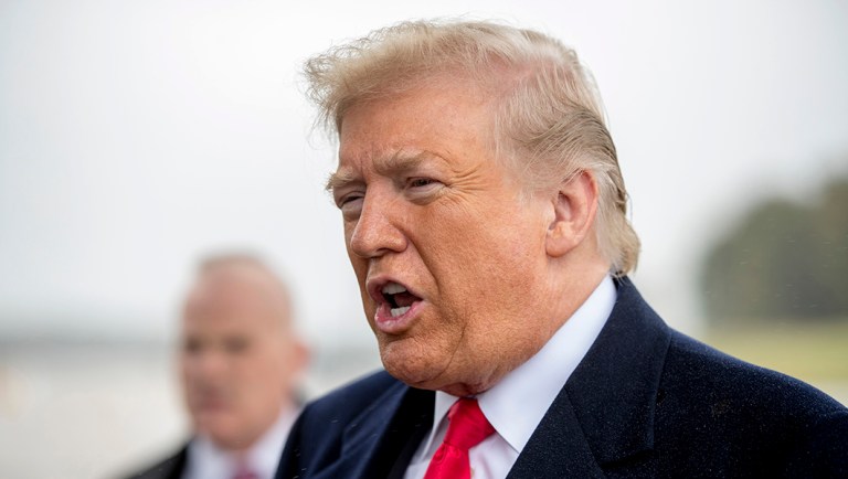 President Trump speaks to reporters about a shooting.