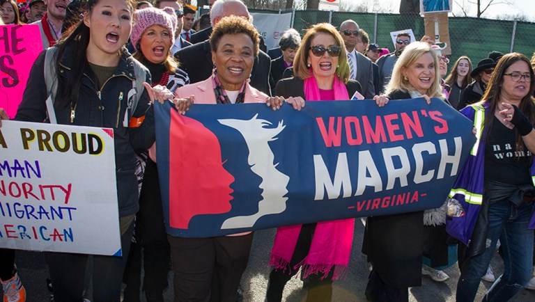 House Minority Leader Nancy Pelosi, D-Calif., marches in the Women's March.
