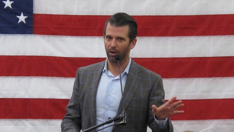 Donald Trump Jr. at a Republican rally in Reno.