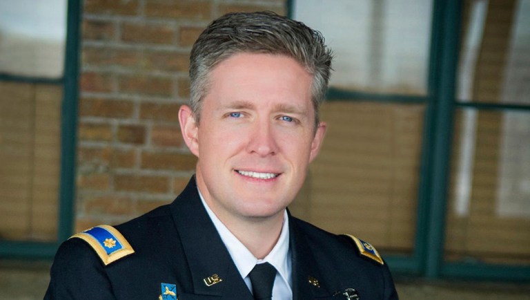 This undated photo provided by the Utah National Guard shows Maj. Brent Taylor of the Utah National Guard.